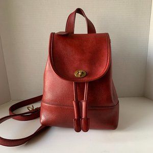 COACH Vintage Red Leather Daypack Backpack 9960